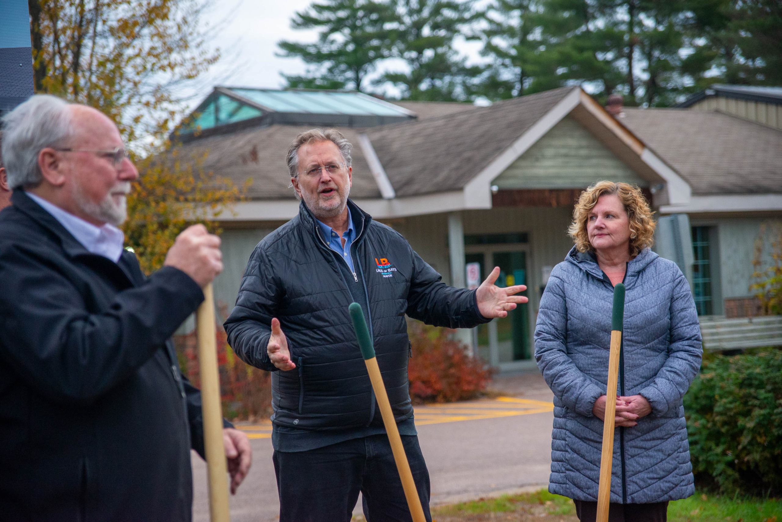 Mayor Terry Glover delivers opening remarks at the groundbreaking ceremony